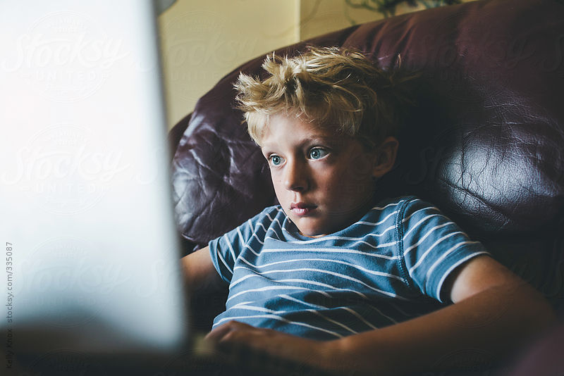 boy and screen image