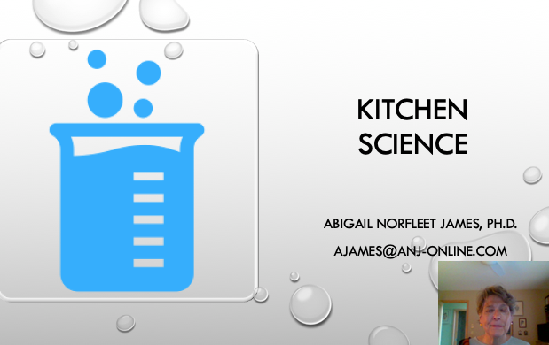 Slide saying Kitchen Science with image of bubbling beaker